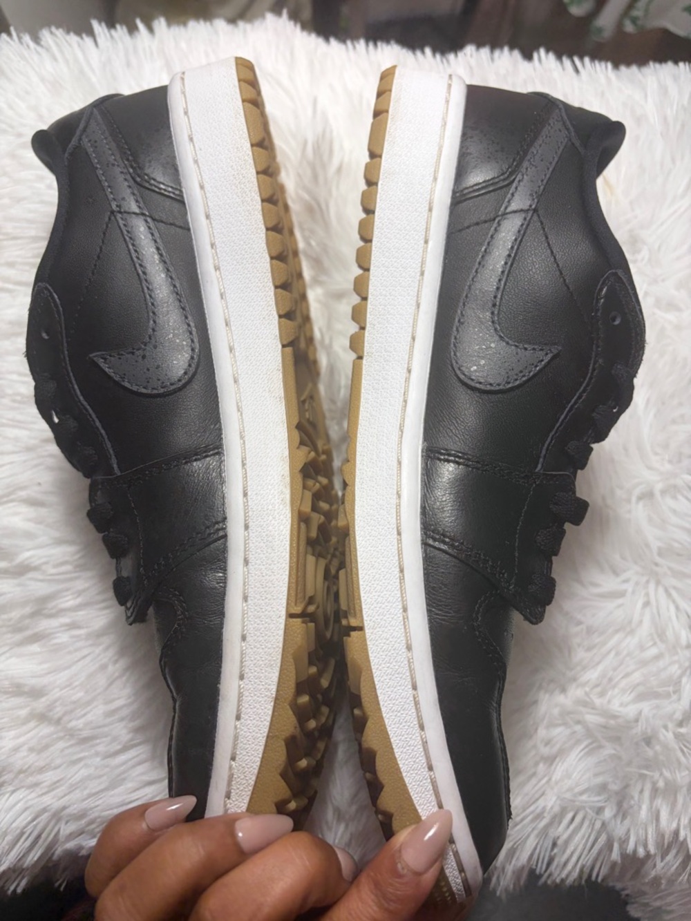 Jordan Men’s Black and Gum Low-Top Sneakers - Picture 11 of 11